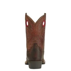 Ariat® Youth Roughstock Oiled Rowdy Brown Western Boots 10014101 -Ariat Shoes Shop 10014101 heel