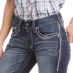 Ariat® Ladies R.E.A.L Mid Rise Stretch Entwined Bootcut Jeans 10017510 -Ariat Shoes Shop 10017510 02