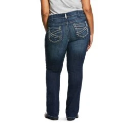 Ariat® Ladies R.E.A.L Mid Rise Stretch Entwined Bootcut Jeans 10017510 -Ariat Shoes Shop 10017510 back plus