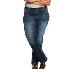 Ariat® Ladies R.E.A.L Mid Rise Stretch Entwined Bootcut Jeans 10017510 -Ariat Shoes Shop 10017510 front plus