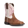 Ariat Kid's Double Kicker Adobe Tan & Pearlized Pink Boots 10036850