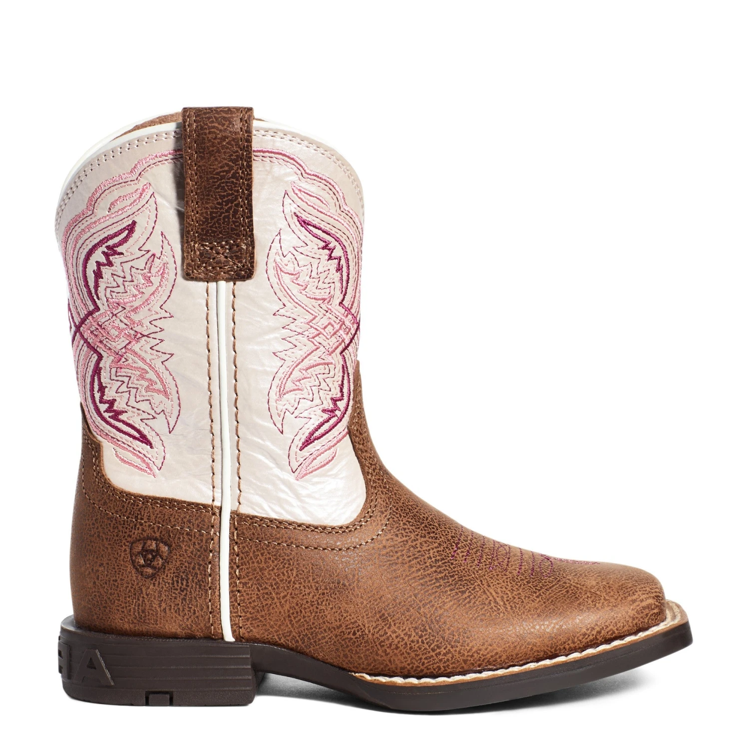 Ariat Kid's Double Kicker Adobe Tan & Pearlized Pink Boots 10036850 5 Ariat Kid's Double Kicker Adobe Tan & Pearlized Pink Boots 10036850 - Image 3