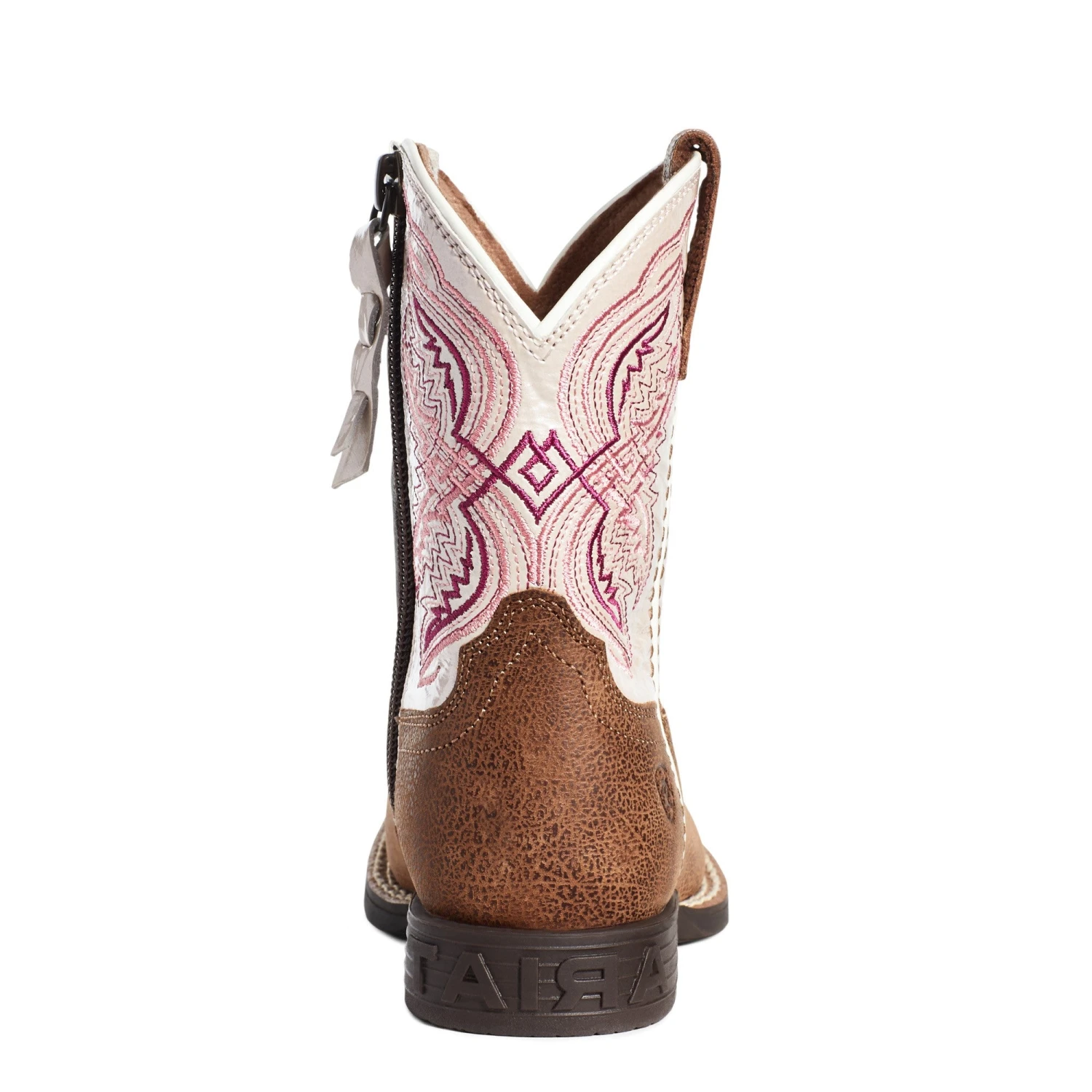 Ariat Kid's Double Kicker Adobe Tan & Pearlized Pink Boots 10036850 6 Ariat Kid's Double Kicker Adobe Tan & Pearlized Pink Boots 10036850 - Image 4