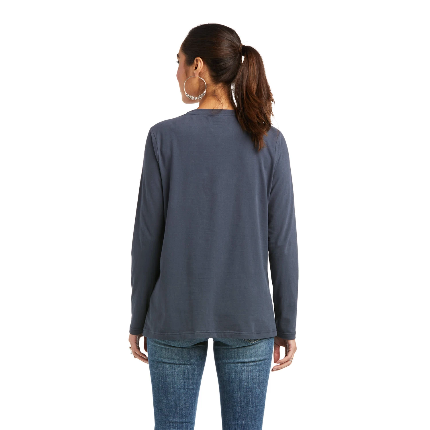 Ariat Ladies REAL Long Sleeve India Ink Logo Tee 10037522 5 Ariat Ladies REAL Long Sleeve India Ink Logo Tee 10037522 - Image 3