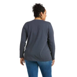 Ariat Ladies REAL Long Sleeve India Ink Logo Tee 10037522 9 Ariat Ladies REAL Long Sleeve India Ink Logo Tee 10037522 -Ariat Shoes Shop 10037522 back plus