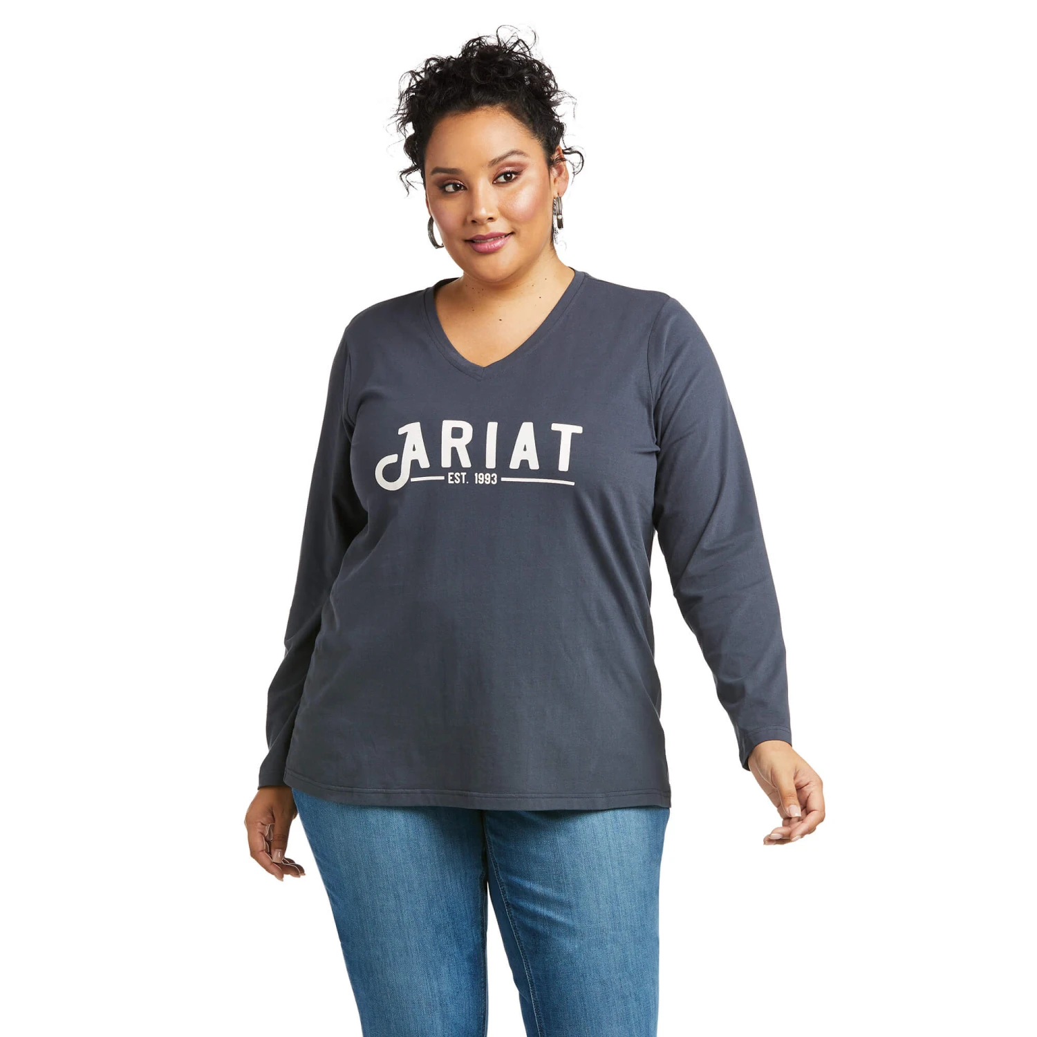 Ariat Ladies REAL Long Sleeve India Ink Logo Tee 10037522 4 Ariat Ladies REAL Long Sleeve India Ink Logo Tee 10037522 - Image 2