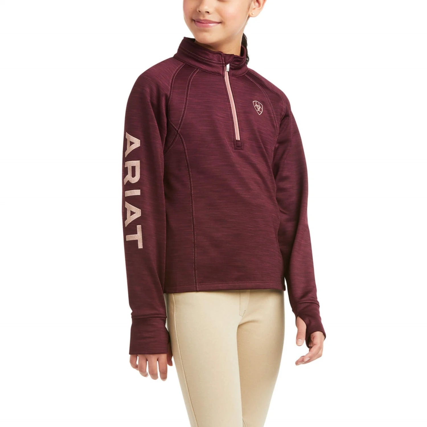 Ariat Children's Tek Team Half Zip Windsor Wine Sweatshirt 10037638 3 Ariat Children's Tek Team Half Zip Windsor Wine Sweatshirt 10037638