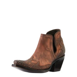 Ariat Ladies Dixon Chocolate Wingtip Western Booties 10038306 -Ariat Shoes Shop 10038306 3 4 front