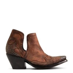 Ariat Ladies Dixon Chocolate Wingtip Western Booties 10038306 -Ariat Shoes Shop 10038306 side