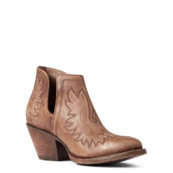 Ariat Ladies Dixon R Toe Naturally Distressed Brown Bootie 10038307 -Ariat Shoes Shop 10038307 medial