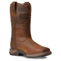 Ariat Ladies Anthem Patriot Waterproof Brown Square Toe Boots 10040369
