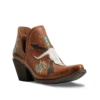 Ariat Ladies Encore Southwestern Cognac Snip Toe Booties 10040376
