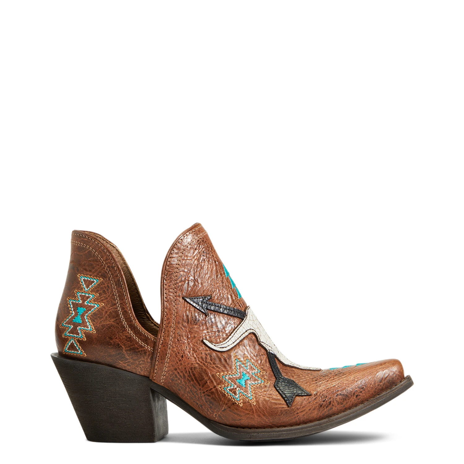 Ariat Ladies Encore Southwestern Cognac Snip Toe Booties 10040376 6 Ariat Ladies Encore Southwestern Cognac Snip Toe Booties 10040376 - Image 4