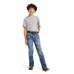 Ariat® Boys Straight B4 Merrick Rattler Blue Bootcut Jeans 10040501 -Ariat Shoes Shop 10040501a