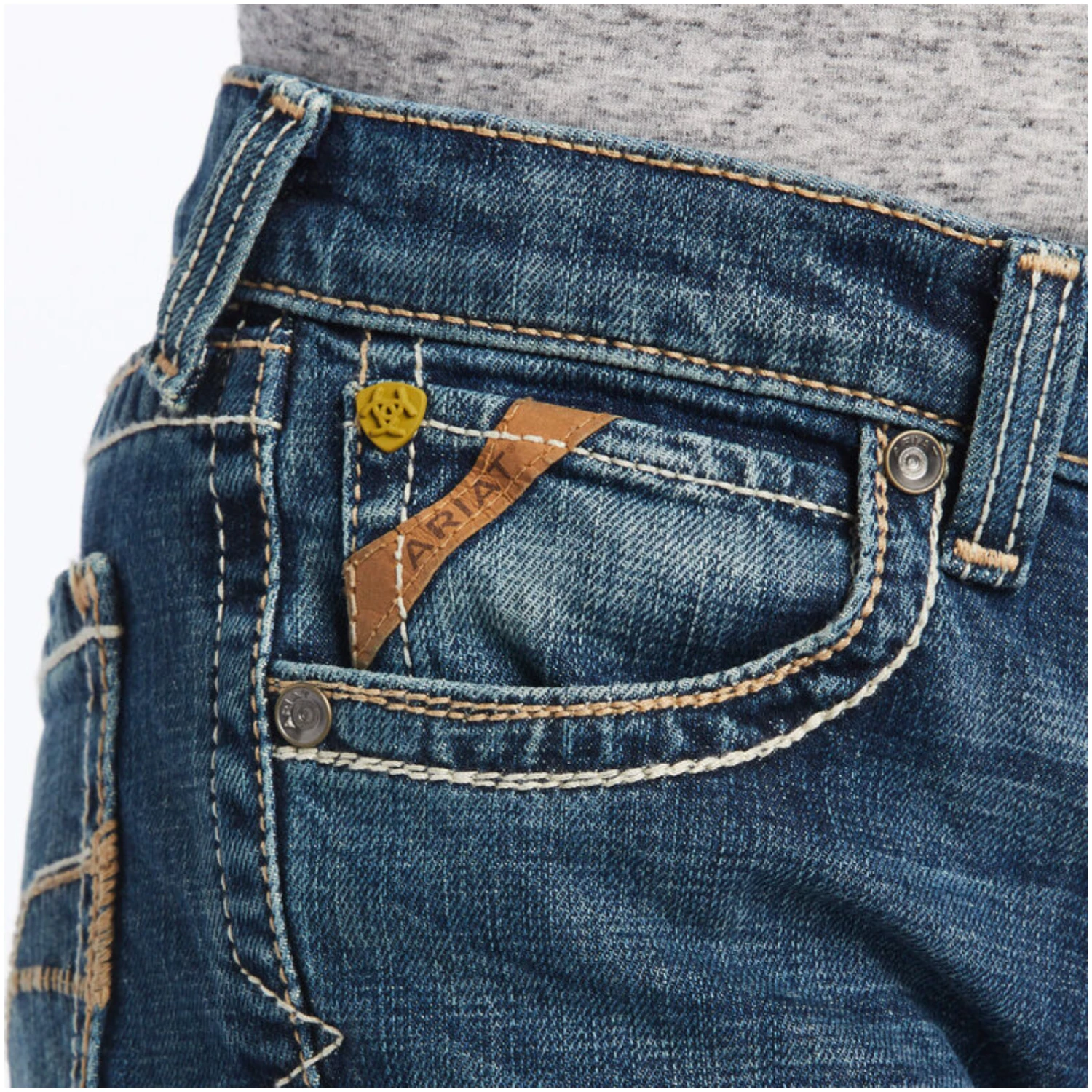 Ariat® Boys B5 Wilson Slim Wave Blue Straight Leg Jeans 10040502 5 Ariat® Boys B5 Wilson Slim Wave Blue Straight Leg Jeans 10040502 - Image 3