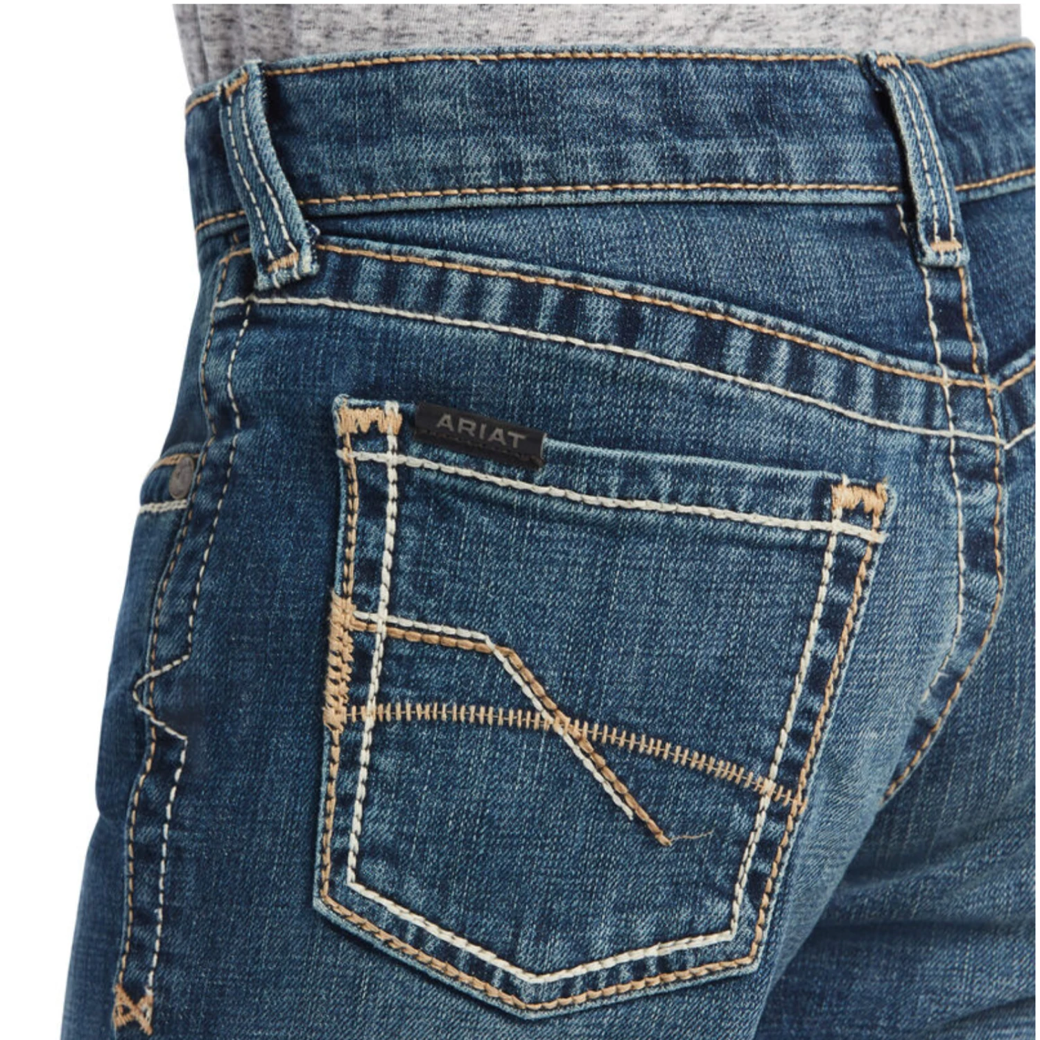 Ariat® Boys B5 Wilson Slim Wave Blue Straight Leg Jeans 10040502 6 Ariat® Boys B5 Wilson Slim Wave Blue Straight Leg Jeans 10040502 - Image 4