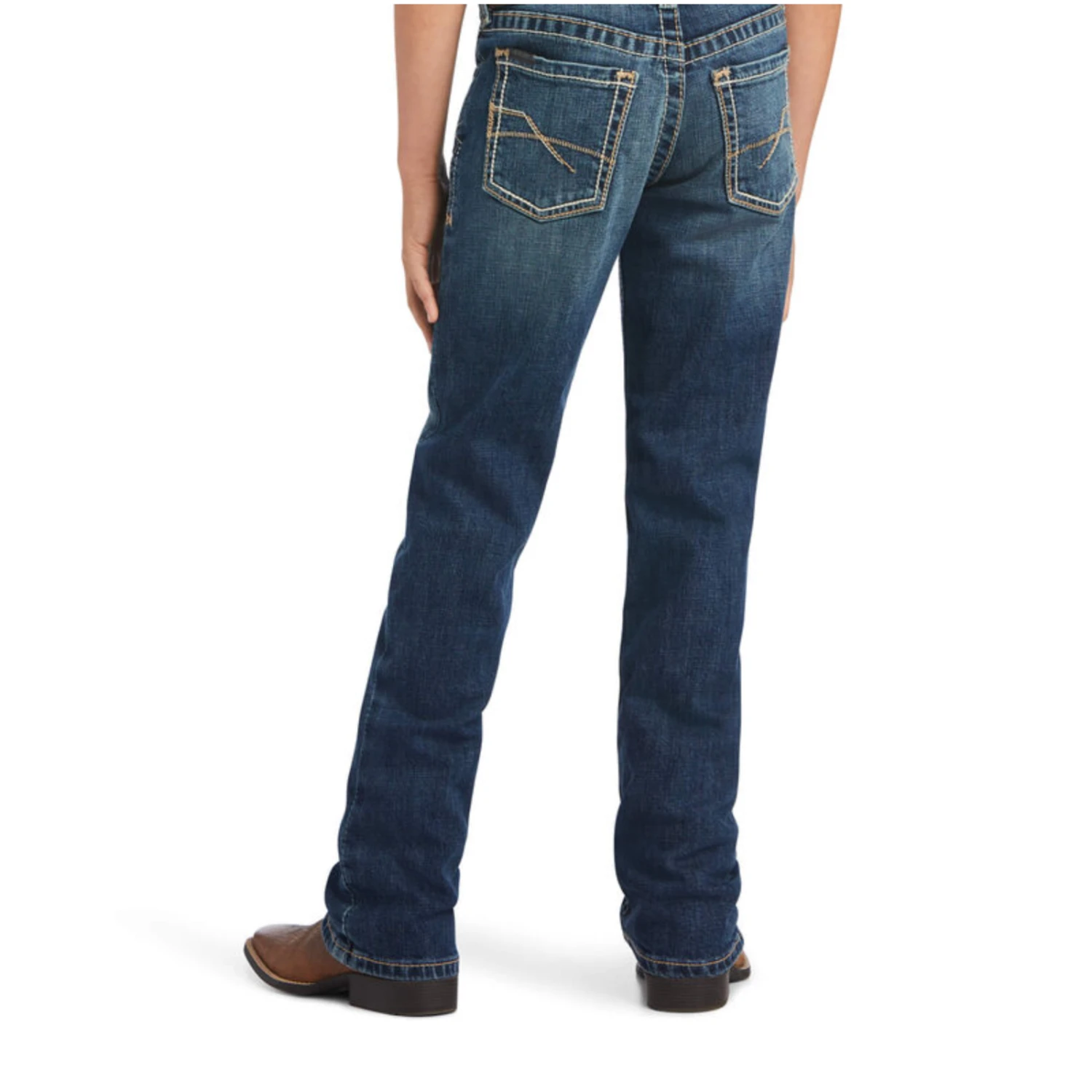 Ariat® Boys B5 Wilson Slim Wave Blue Straight Leg Jeans 10040502 3 Ariat® Boys B5 Wilson Slim Wave Blue Straight Leg Jeans 10040502