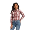 Ariat® Girls R.E.A.L™ Brown Plaid Snap Button Down Shirt 10040630 2 Ariat® Girls R.E.A.L™ Brown Plaid Snap Button Down Shirt 10040630 -Ariat Shoes Shop 10040630a