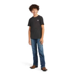 Ariat Children's Charger Patriotic Charcoal Graphic T-shirt 10040635 -Ariat Shoes Shop 10040635C