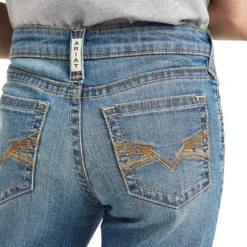 Ariat Girls R.E.A.L Allessandra Wide Blue Denim Jeans 10040809 -Ariat Shoes Shop 10040809 01