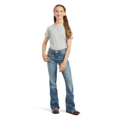 Ariat Girls R.E.A.L Allessandra Wide Blue Denim Jeans 10040809 -Ariat Shoes Shop 10040809 full