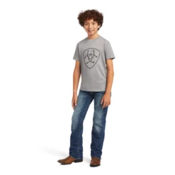 Ariat® Youth Boy's Rope Shield Heather Grey Graphic T-shirt 10040888 -Ariat Shoes Shop 10040888C