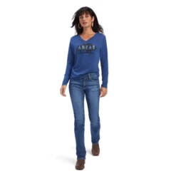 Ariat Ladies R.E.A.L™ Chest Logo Relaxed True Navy T-shirt 10041336 7 Ariat Ladies R.E.A.L™ Chest Logo Relaxed True Navy T-shirt 10041336 -Ariat Shoes Shop 10041336a