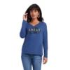 Ariat Ladies R.E.A.L™ Chest Logo Relaxed True Navy T-shirt 10041336 -Ariat Shoes Shop 10041336b