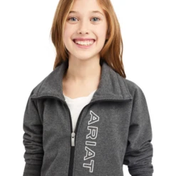 Ariat® Girl's Team Logo Full Zip Charcoal Grey Sweatshirt 10041370 7 Ariat® Girl's Team Logo Full Zip Charcoal Grey Sweatshirt 10041370 -Ariat Shoes Shop 10041370b