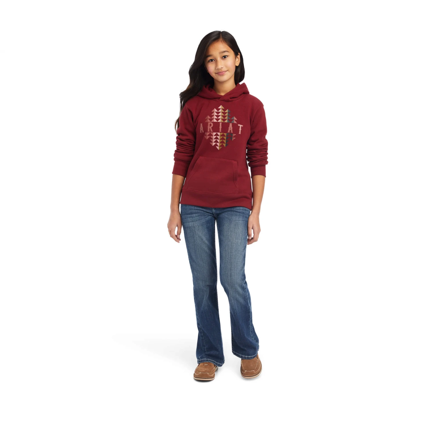 Ariat® Girl's R.E.A.L™ Beartooth Rouge Red Hoodie 10041654 6 Ariat® Girl's R.E.A.L™ Beartooth Rouge Red Hoodie 10041654 - Image 4
