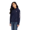 Ariat® Girl's R.E.A.L™ Arm Logo Navy Eclipse Hoodie 10041655 -Ariat Shoes Shop 10041655a