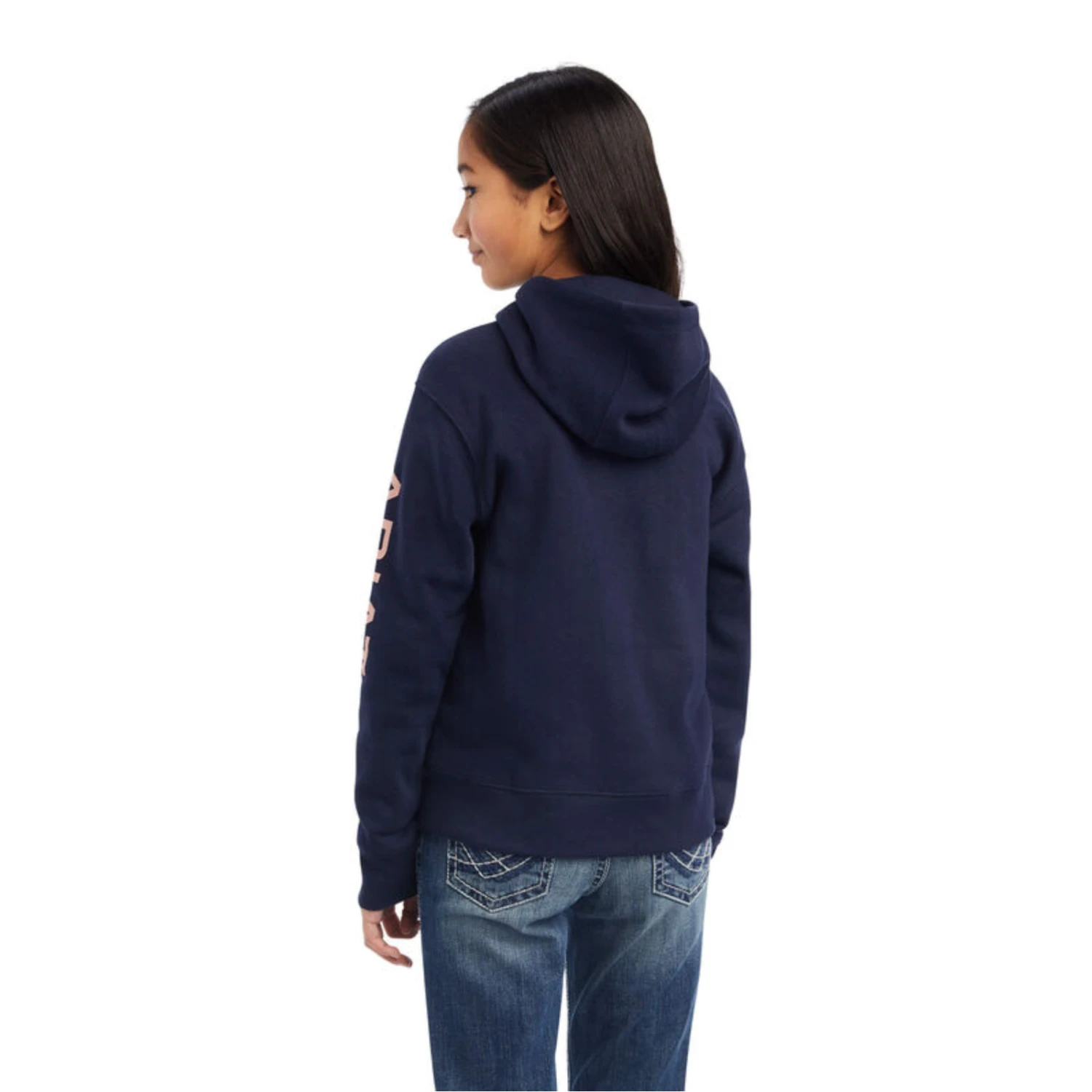 Ariat® Girl's R.E.A.L™ Arm Logo Navy Eclipse Hoodie 10041655 5 Ariat® Girl's R.E.A.L™ Arm Logo Navy Eclipse Hoodie 10041655 - Image 3