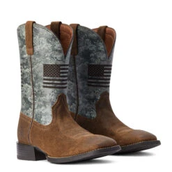 Ariat Men's Sport Flying Proud Taupe & Green Camo Square Toe Boots 10042405 -Ariat Shoes Shop 10042405 pair
