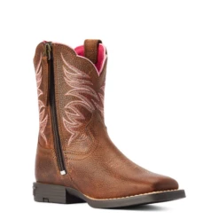 Ariat® Girl's Firecatcher Pink And Rowdy Brown Western Boots 10042415 -Ariat Shoes Shop 10042415b