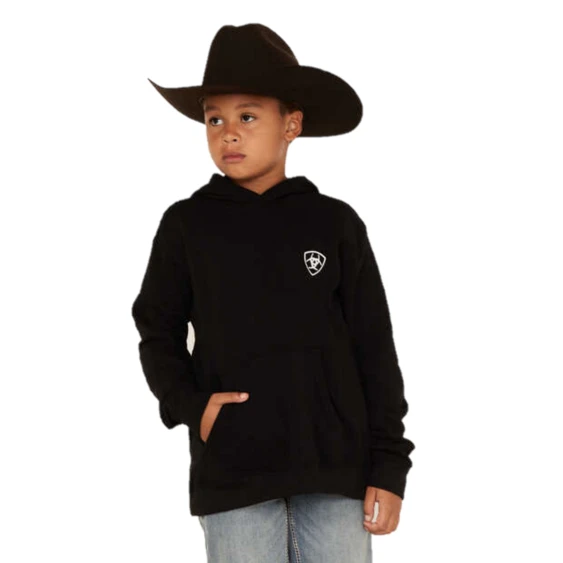 Ariat® Youth Shield Mexico Black Hooded Sweatshirt 10042599 4 Ariat® Youth Shield Mexico Black Hooded Sweatshirt 10042599 - Image 2
