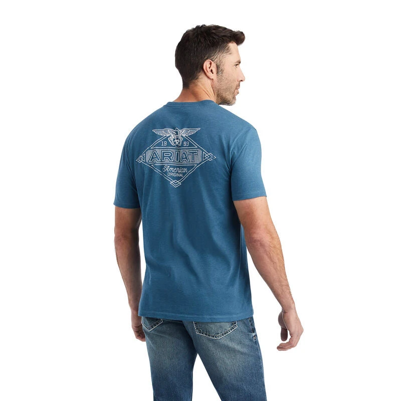Ariat Men's Work Eagle Steel Blue T-Shirt 10042645 3 Ariat Men's Work Eagle Steel Blue T-Shirt 10042645