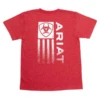 Ariat® Youth Minimalist Flag Red Heather T-Shirt 10042708 -Ariat Shoes Shop 10042708 1