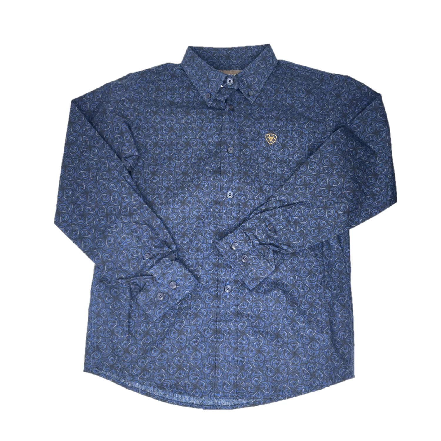 Ariat® Youth Boy's Giles Estate Blue Button Down Shirt 10042797 3 Ariat® Youth Boy's Giles Estate Blue Button Down Shirt 10042797