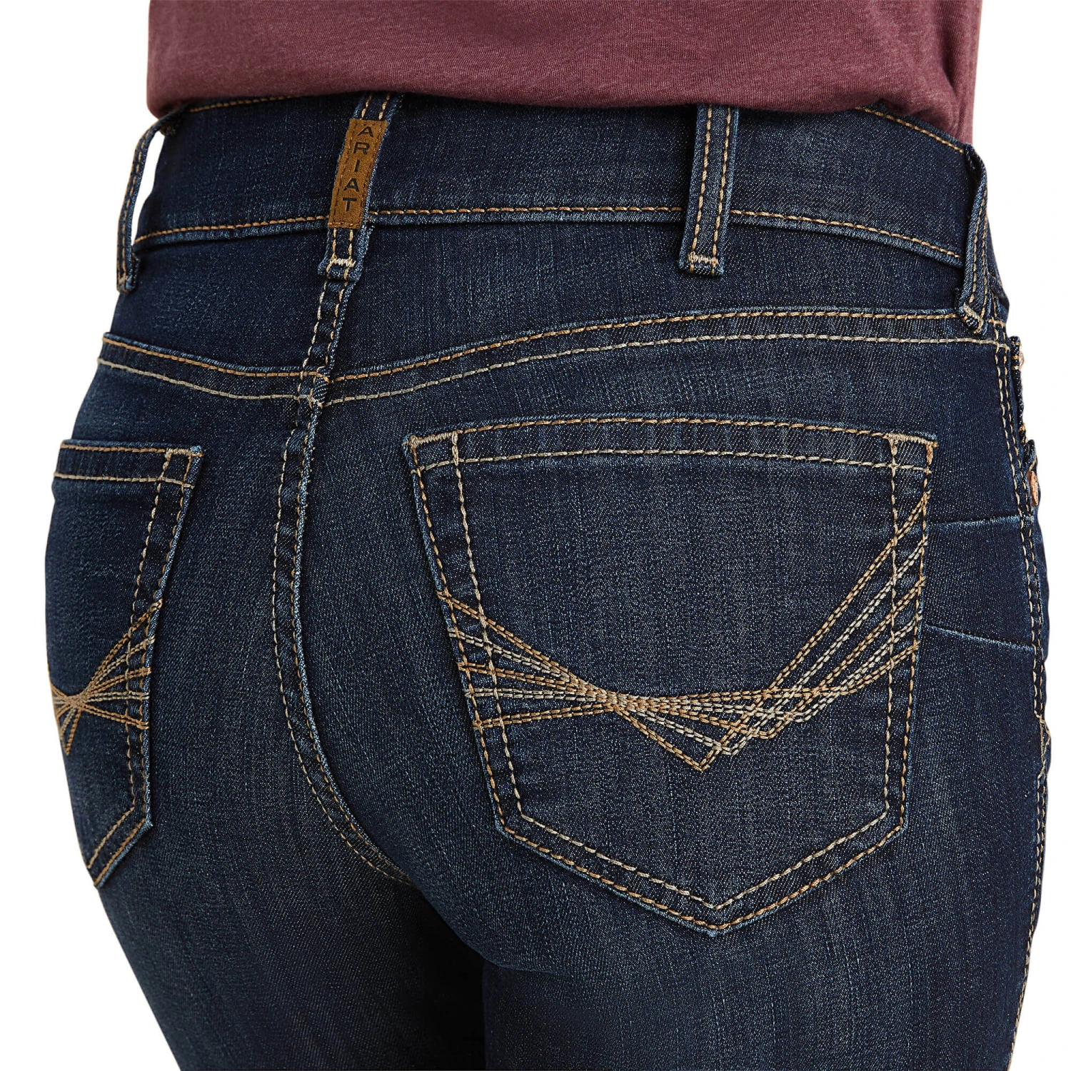 Ariat Ladies R.E.A.L Perfect Rise Greta Straight Dark Wash Denim Jeans 10043145 5 Ariat Ladies R.E.A.L Perfect Rise Greta Straight Dark Wash Denim Jeans 10043145 - Image 3