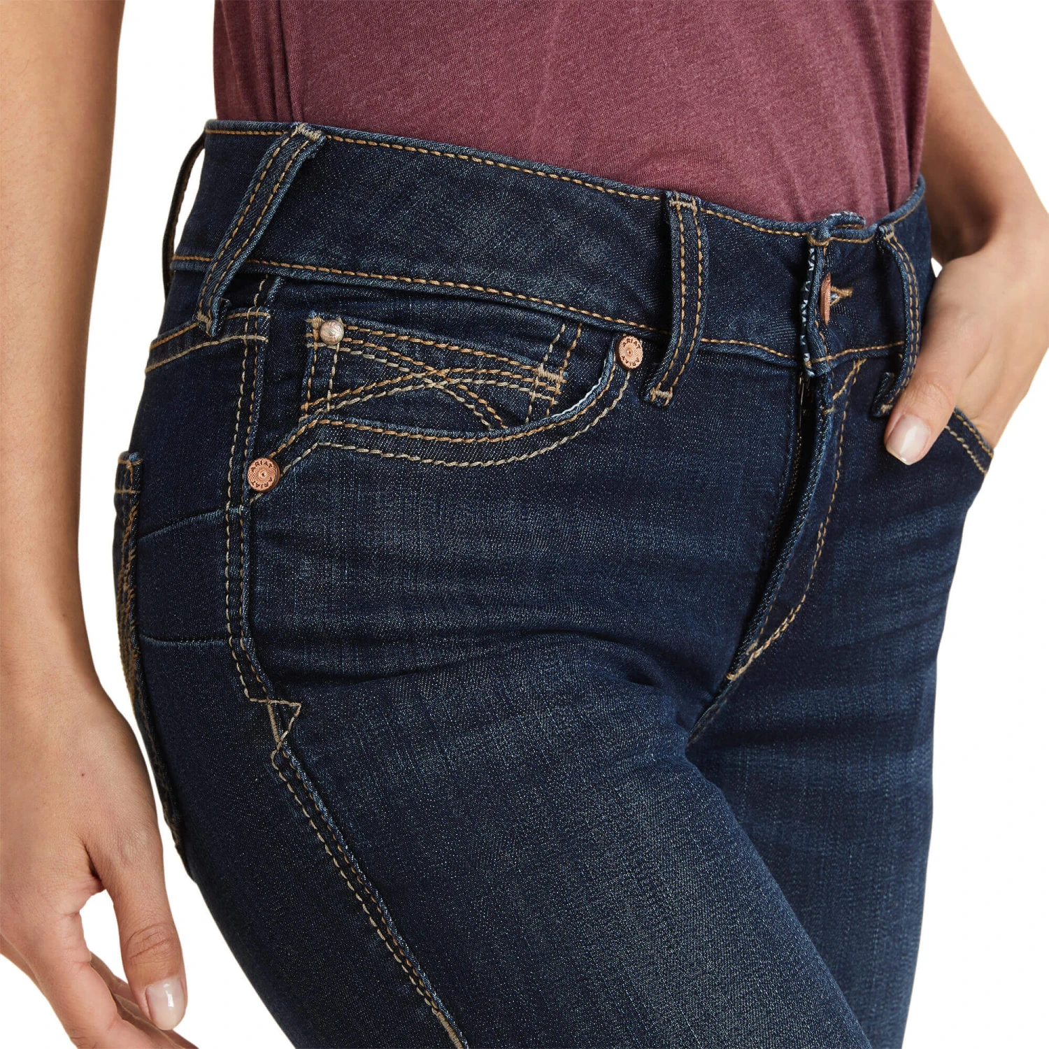 Ariat Ladies R.E.A.L Perfect Rise Greta Straight Dark Wash Denim Jeans 10043145 6 Ariat Ladies R.E.A.L Perfect Rise Greta Straight Dark Wash Denim Jeans 10043145 - Image 4