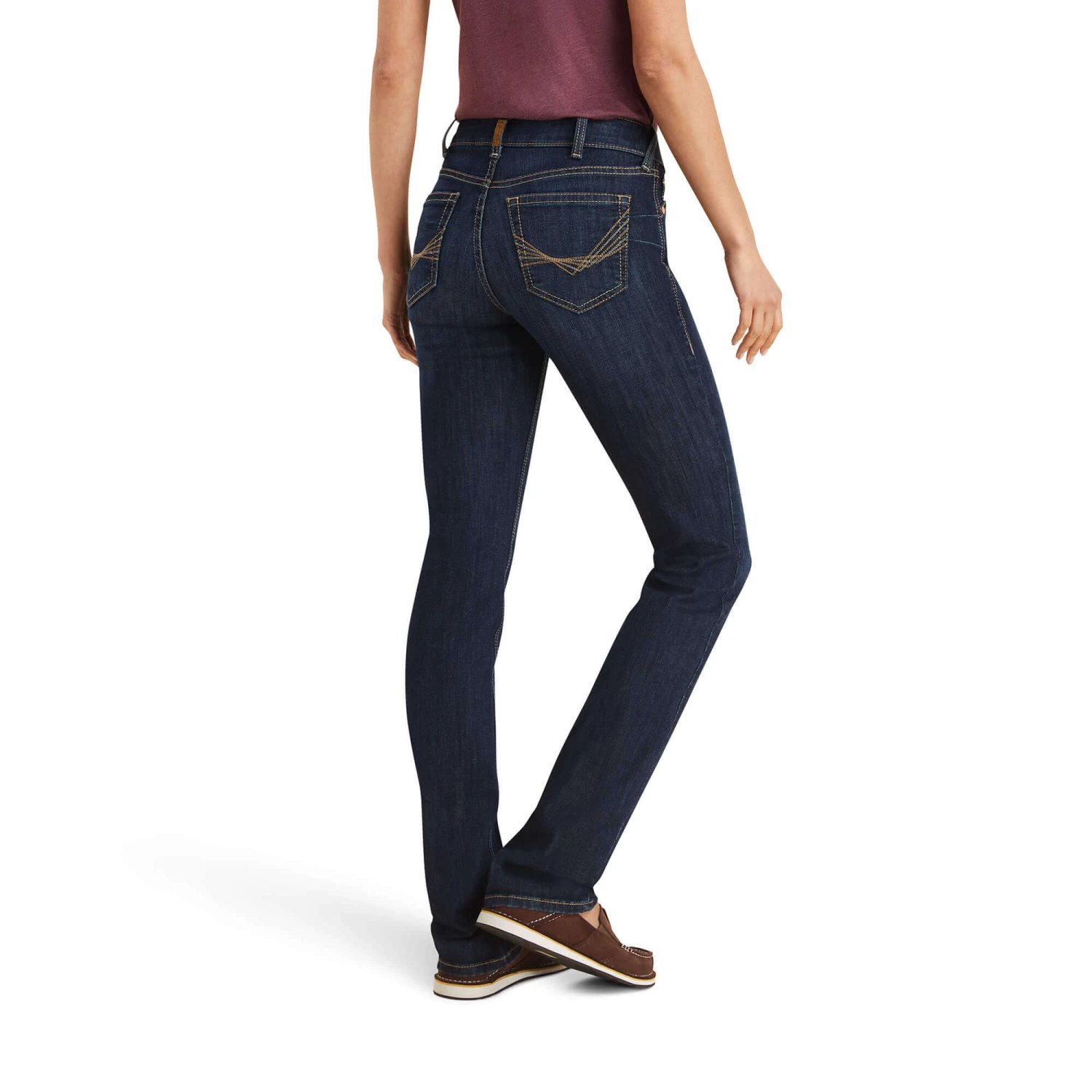 Ariat Ladies R.E.A.L Perfect Rise Greta Straight Dark Wash Denim Jeans 10043145 3 Ariat Ladies R.E.A.L Perfect Rise Greta Straight Dark Wash Denim Jeans 10043145