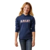 Ariat® Youth Girl's 3D Logo 2.0 Navy & Red Hoodie 10043381 -Ariat Shoes Shop 10043381a