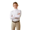 Ariat® Youth Girl's Sun Stopper Pro 2.0 White Show Shirt 10043407 -Ariat Shoes Shop 10043407a