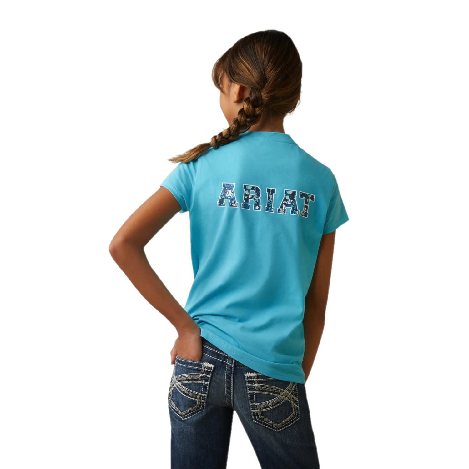Ariat® Girls Varsity Camo Maui Blue T-Shirt 10043735 3 Ariat® Girls Varsity Camo Maui Blue T-Shirt 10043735