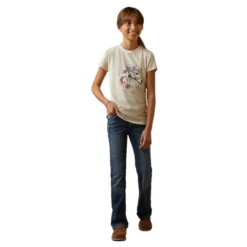 Ariat® Girls Flora Horse Oatmeal Heather Graphic T-Shirt 10043740 -Ariat Shoes Shop 10043740d