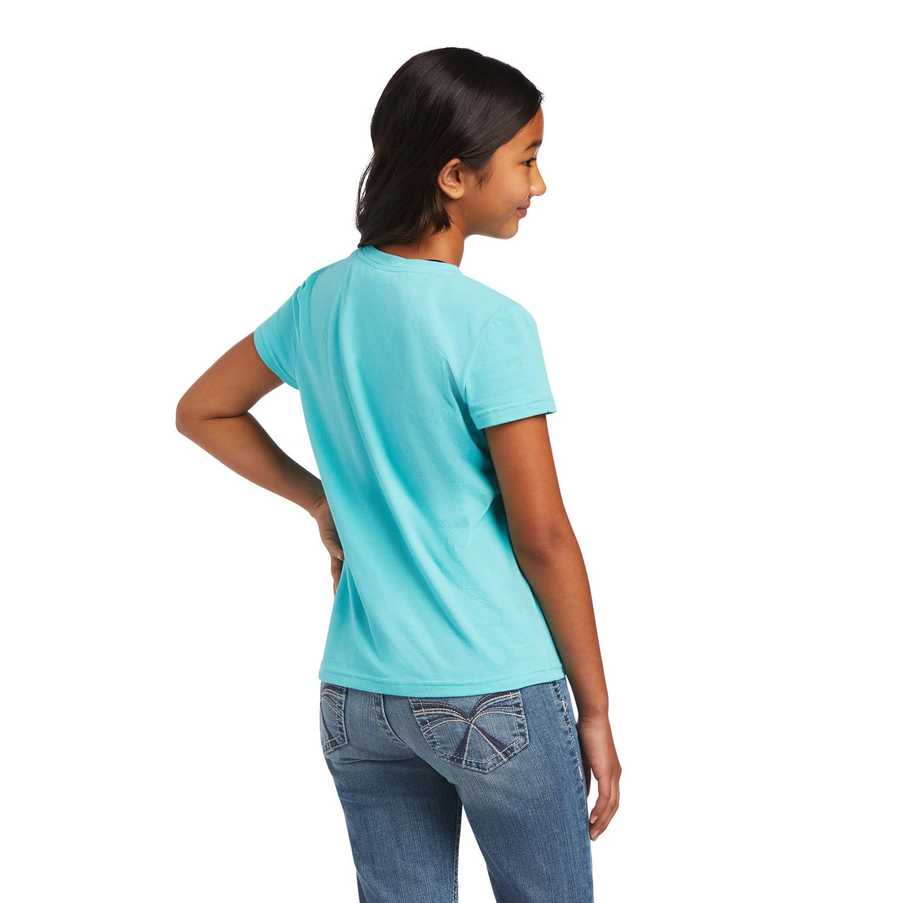 Ariat Girls Amazonite Blue Real Cactus T-Shirt 10040640 4 Ariat Girls Amazonite Blue Real Cactus T-Shirt 10040640 - Image 2