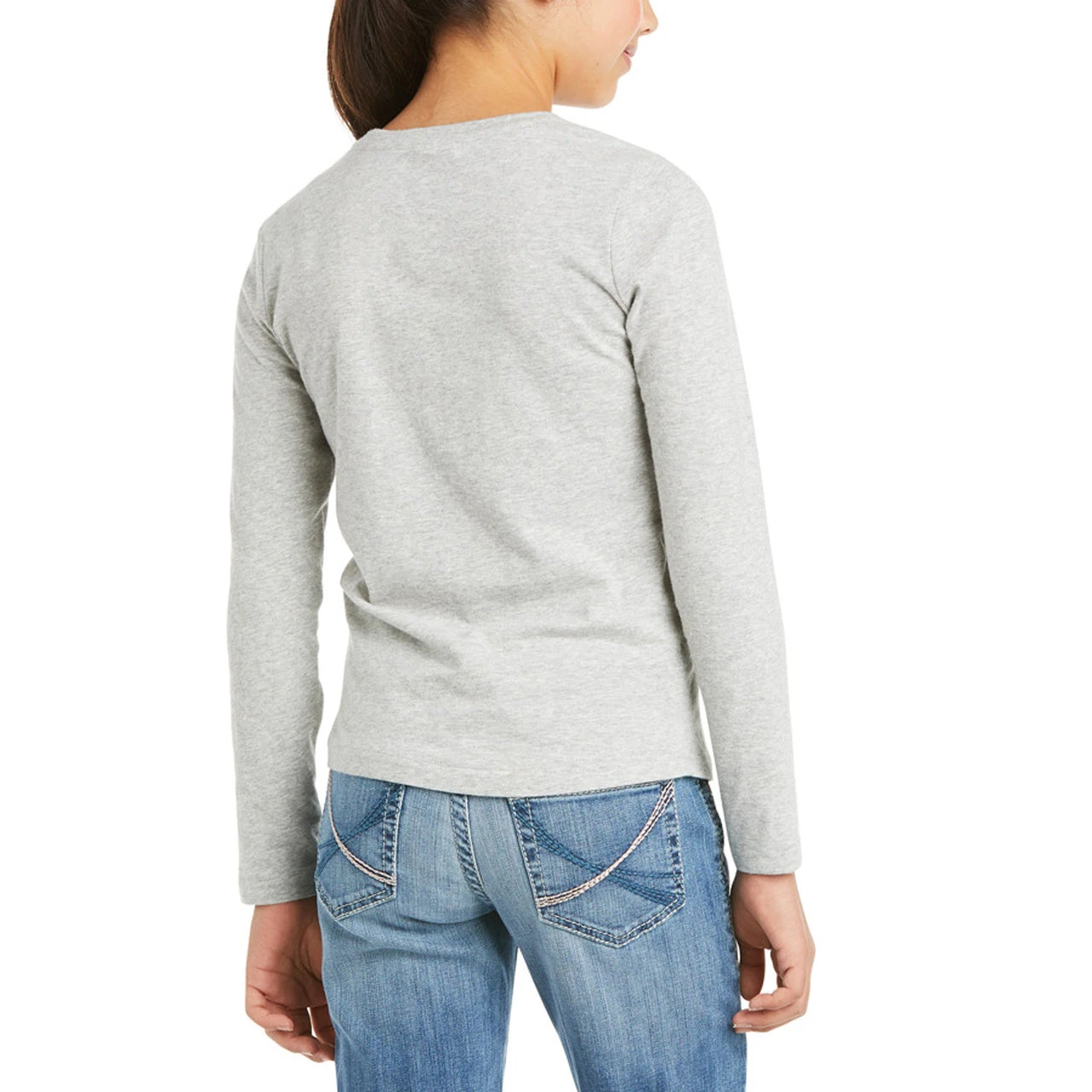 Ariat Girl's Real Moodanna Heather Grey Tee Shirt 10035259 4 Ariat Girl's Real Moodanna Heather Grey Tee Shirt 10035259 - Image 2