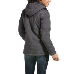 Ariat® Ladies Rebar™ DuraCanvas™ Insulated Grey Hooded Jacket 10032917 -Ariat Shoes Shop 57 2374c209 13b5 437b 817e b96be25a8805