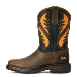 Ariat® Children's Cocoa Brown Work Orange VentTEK™ Boots 10034159 -Ariat Shoes Shop 57 4bbf2669 309d 47e8 93fb 9ce38b7f7b68