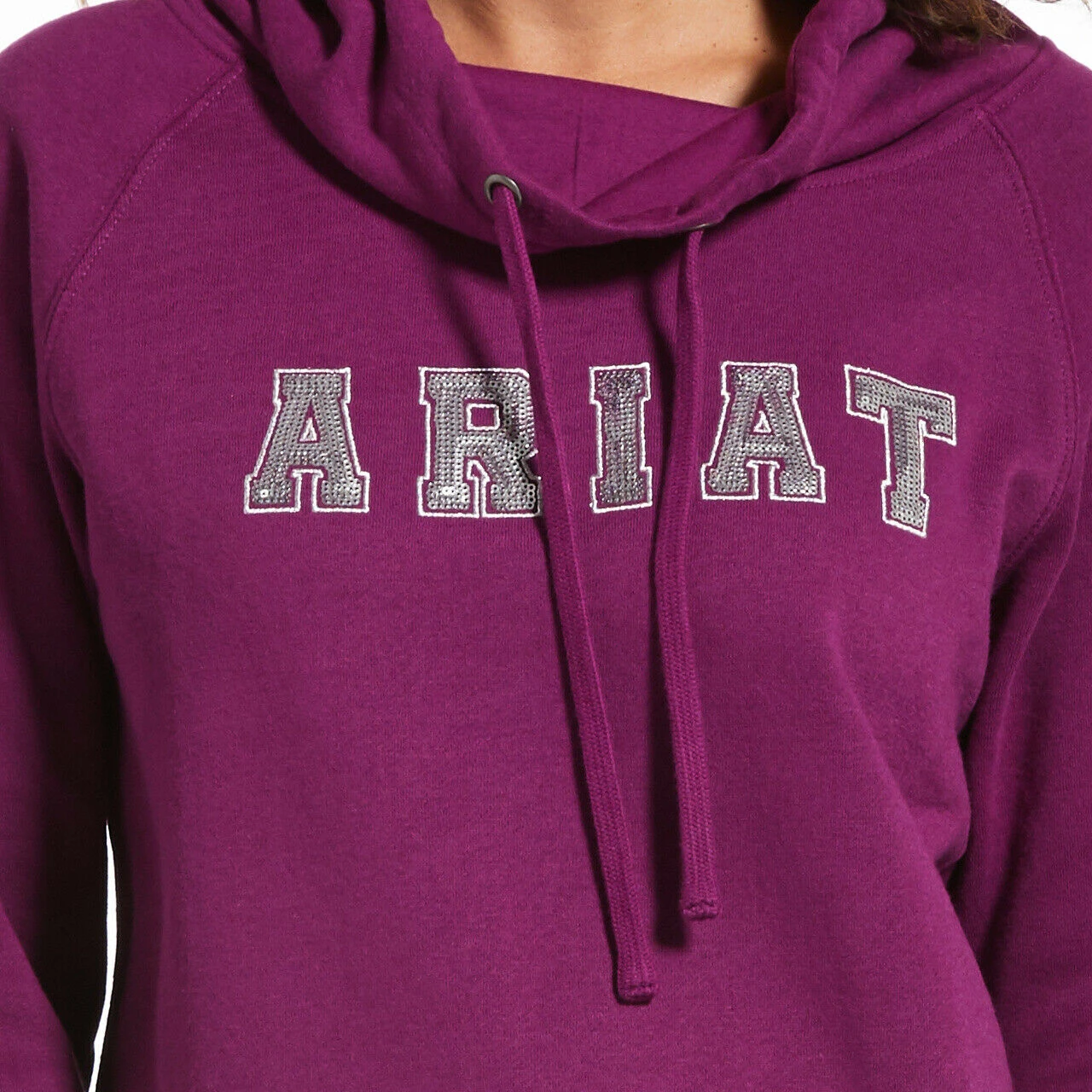 Ariat® Ladies Real Sequin Imperial Violet Sweatshirt 10032787 4 Ariat® Ladies Real Sequin Imperial Violet Sweatshirt 10032787 - Image 2